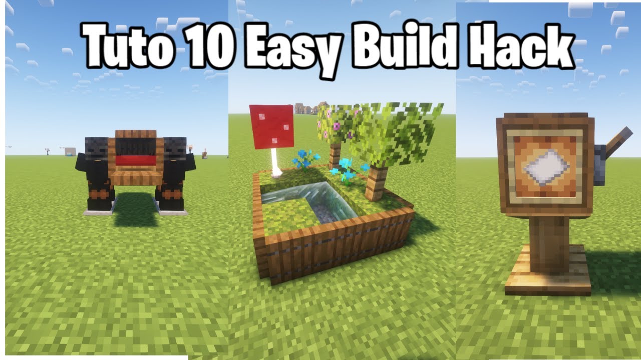 Minecraft Hack Style Build MINECRAFT: 12+ EASY BUILD HACKS & IDEAS #minecraft #mctutorial - YouTube