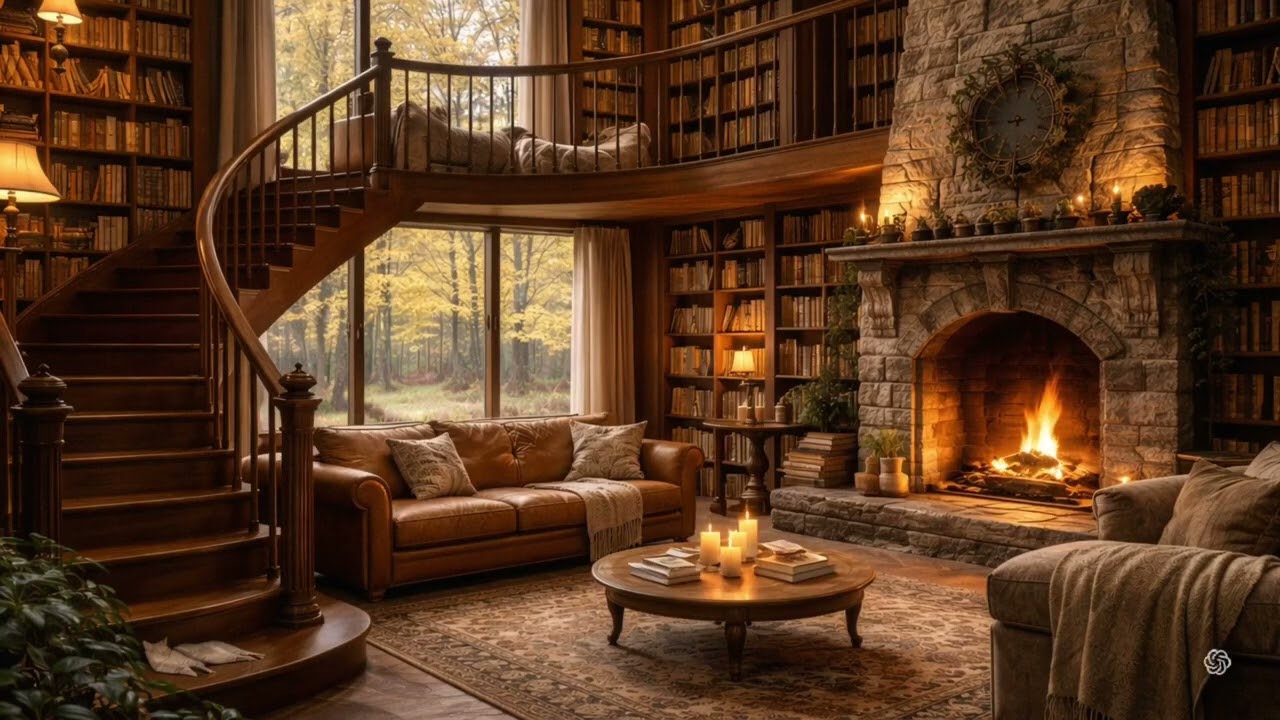 Cozy Fireplace & Candlelight Room | Warm Evening Ambience for Reading & Relaxation