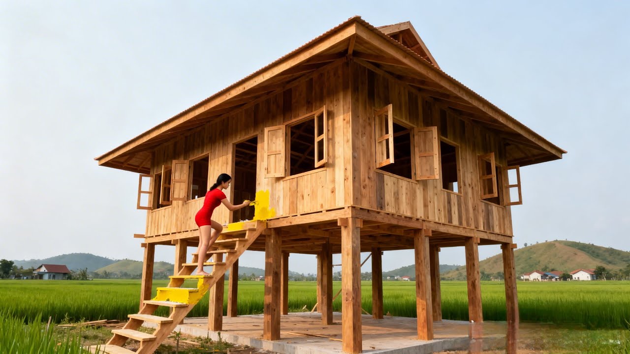 The young woman spent 207 days building the log cabin she had dreamed of for years