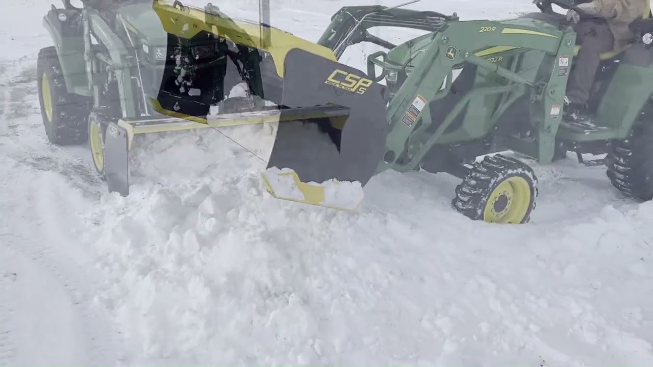 Stinger Attachments Compact Snow Pusher in Action 