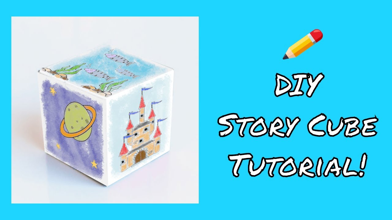 9x Acrylique histoire Cube Set Storytelling Cube Puzzle jeu avec Divers 