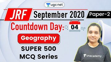 UGC NET Paper 2 Crash Course | Geography by Kritika Pareek | SUPER 500 MCQs Series