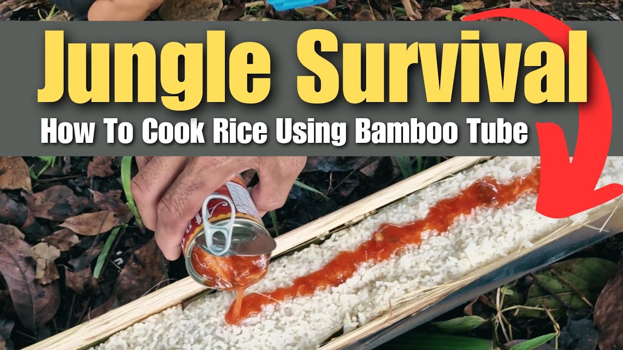 Cooks Using Tubes JUNGLE SURVIVAL PRIMITIVE WAY OF COOKING | Learn How To Cook Rice Using ...