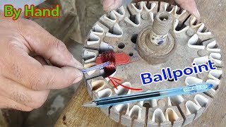 How To Rewind Seiling Fan By Hand With Help of Ballpoint by Mehboob Electric DIY