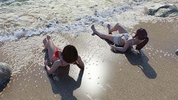 Beach Wave with Ava and Primrose Flip Fluids Blender 2.82