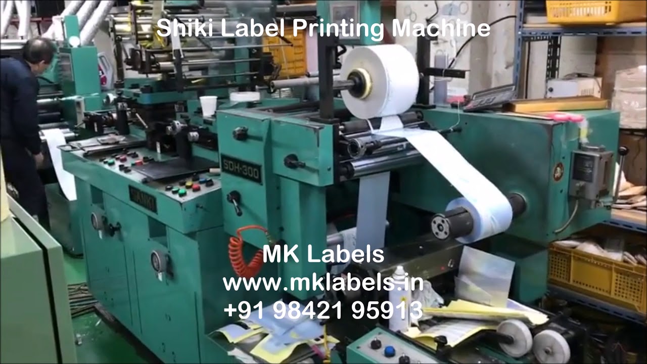 Shiki Label Machine Shiki Label Printing Machine MK Labels Sivakasi +91 98421 95913 - YouTube