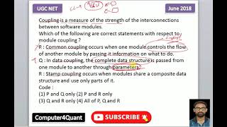 Cohesion and Coupling question | Software Engineering | UGC NET computer science question solution