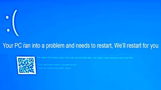 Windows 10, 8, 11 Error, Your PC ran into a problem and needs to restart, Will restart for you