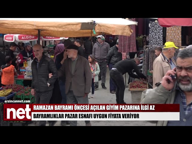 Erzincan'da bayrama özel giyim pazarı kuruldu