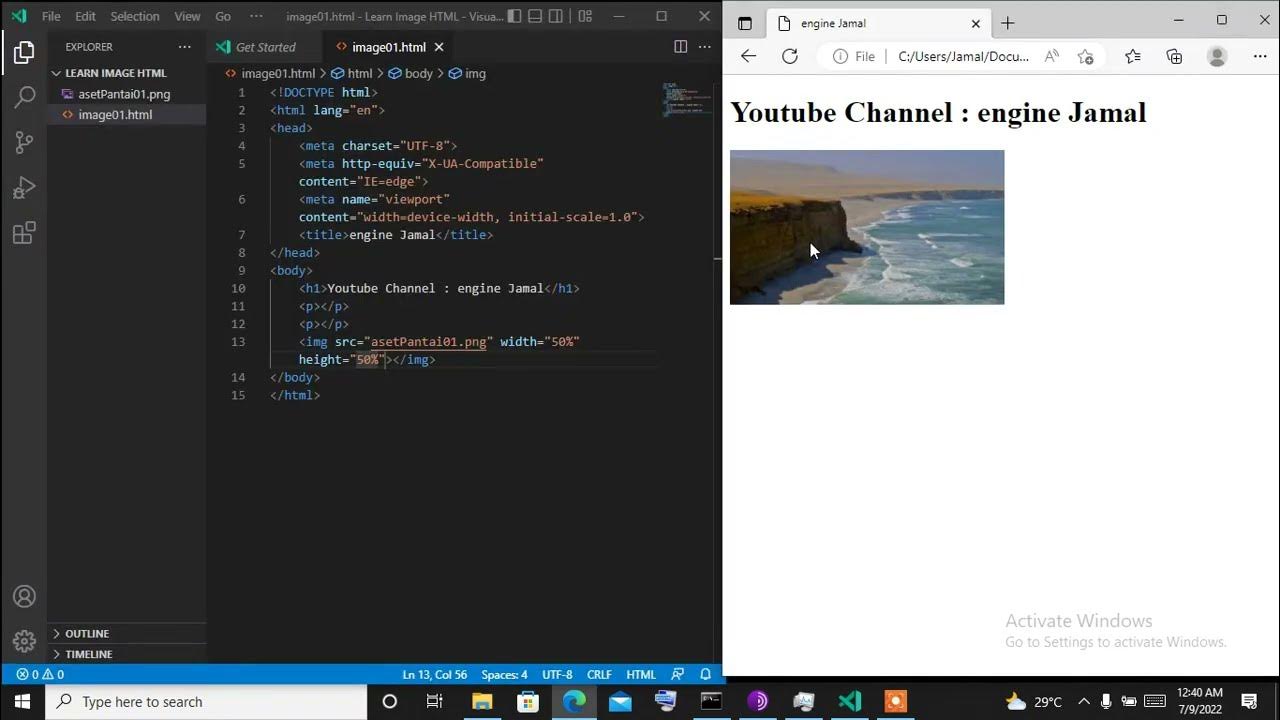 Adding background image in html code using visual studio code ...
