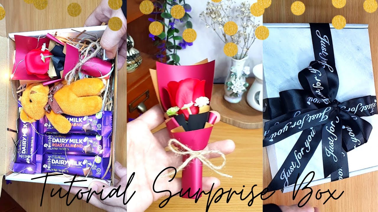 Tutorial Surprise Box || birthday gift surprise || mini ros bouquet