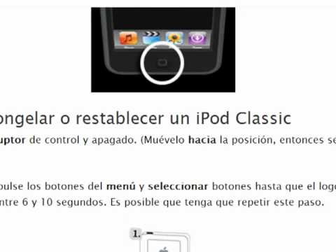 Cómo reiniciar o desbloquear un iPod Nano, iPod Touch, iPod Classic, iPod Shuffle