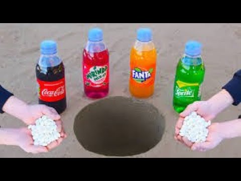 Experiment:Big Toothpaste eruption from holes toilet, Coca Cola, Fanta ...