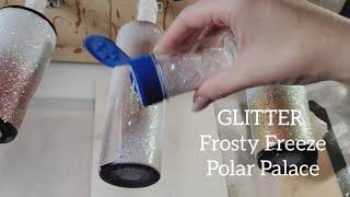 Glitter tumbler with power wash method and waterslide