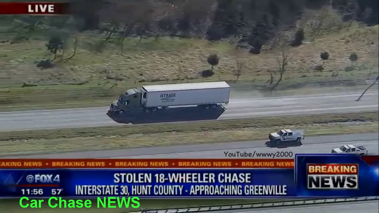 North Texas Big Rig Police Chase January 2016 Car Chase Texas 2016