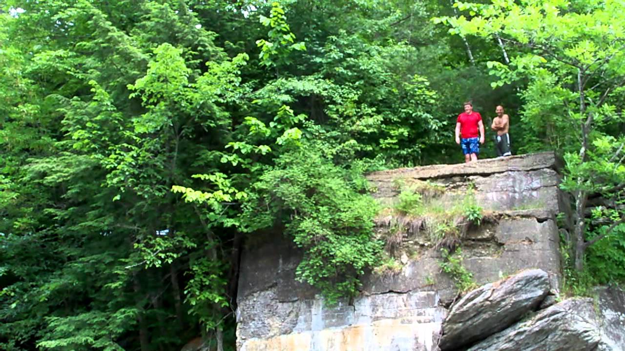 Jumping in the White river, Stockbridge, VT YouTube