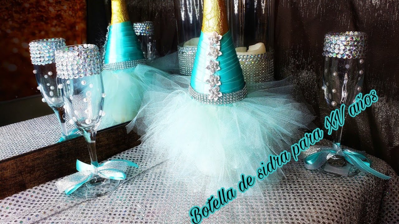 COMO DECORAR BOTELLAS DE SIDRA PARA BODAS/QUINCEAÑOS