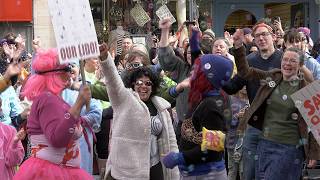 Flash mob hits Stroud town centre to back the Save our Lido campaign
