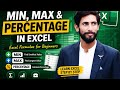 MIN, MAX & Percentage in Excel | Excel Formulas for Beginners