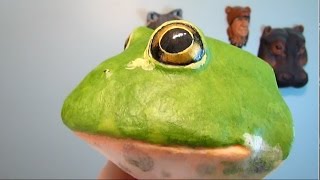 Giant Paper Mache African Bullfrog Head