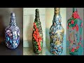 Amazing 4 Clay Art Ideas On Glass Bottle | Clay Art | Wine Bottle | Recycled Bottle | Altered Bottle