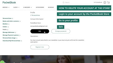 How to delete PocketBook account at the Store?