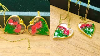 Resin pendant tutorial for beginners/Valentine day gift item/#epoxy #resinaccessory #resinjewelry