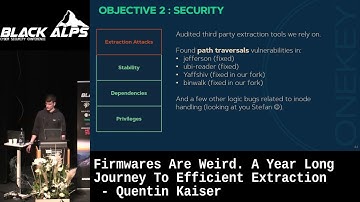 BlackAlps 2022: Firmwares Are Weird. A Year Long Journey To Efficient Extraction by Quentin Kaiser