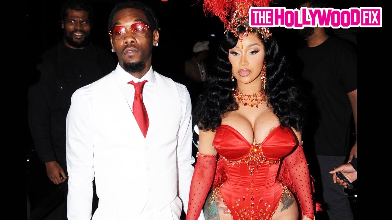 Cardi B & Offset Celebrate Her 30th Birthday In A Burlesque Themed Eye Popping Busty Red Corset