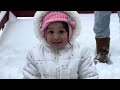 Abia’s first snowman fun with family