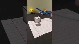 Floating Cube illusion Drawing | Anamorphic illusion screenshot 5