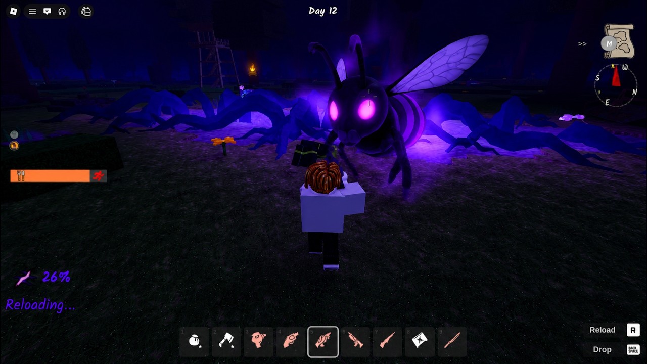 We survived the NEW BEE hard mode 99nights in the forest ROBLOX