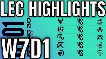 LEC Highlights ALL GAMES Week 7 Day 1 Spring 2020 League of Legends EULEC