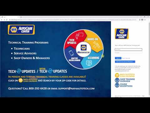 Napa Auto Care Training site for managers - adding new employee and assigning course