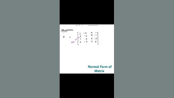 Normal form of Matrix #matrix #rankofmatrix #linearalgebra #vectorspace #csirnet #viralmaths