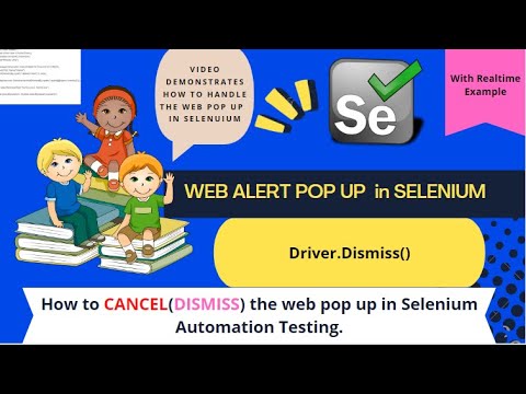 How the perform  Cancel or Dismiss in Web pop up Alert in Selenium automation testing.