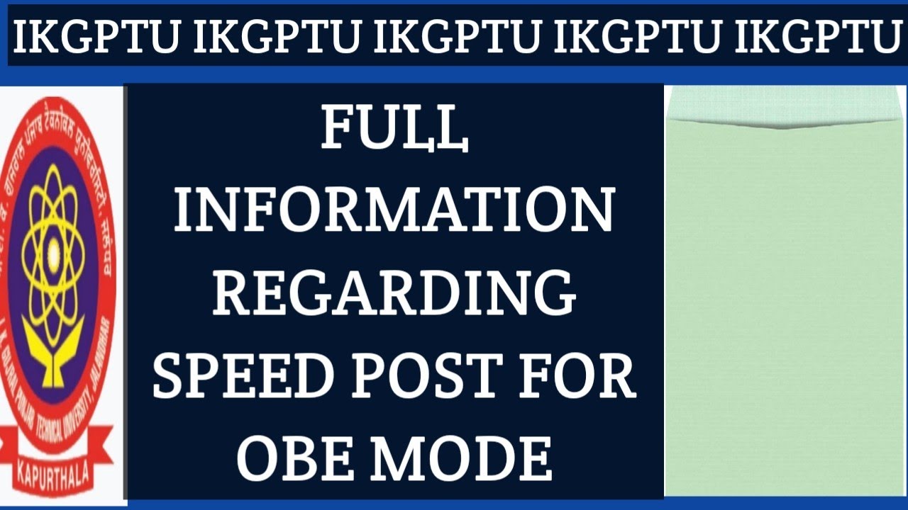 PTU NOTICE-SPEED POST FOR OBE MODE