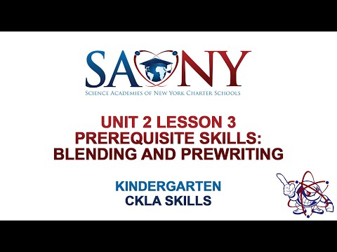 Kindergarten CKLA Skills Unit 2 Lesson 3 Prerequisite Skills Blending And Prewriting