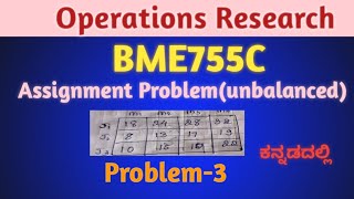Assignment Problem|Hungarian Method|Operations Research|OR Problem|7 Sem|Module2|Imp Qns|EduyodhaVTU