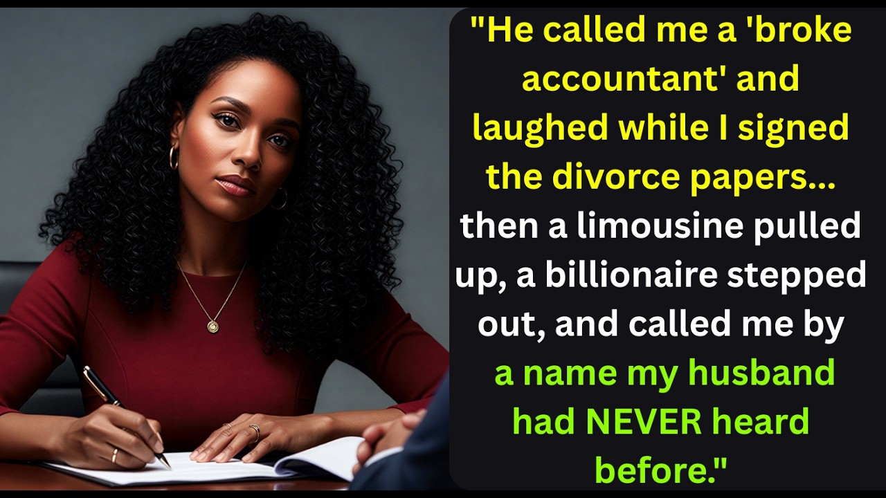 “He Laughed as I Signed the Divorce Papers… Then a Limo Pulled Up and a Billionaire Stepped Out ”
