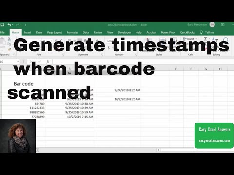 Automatically generate timestamps when barcode scanned in Excel