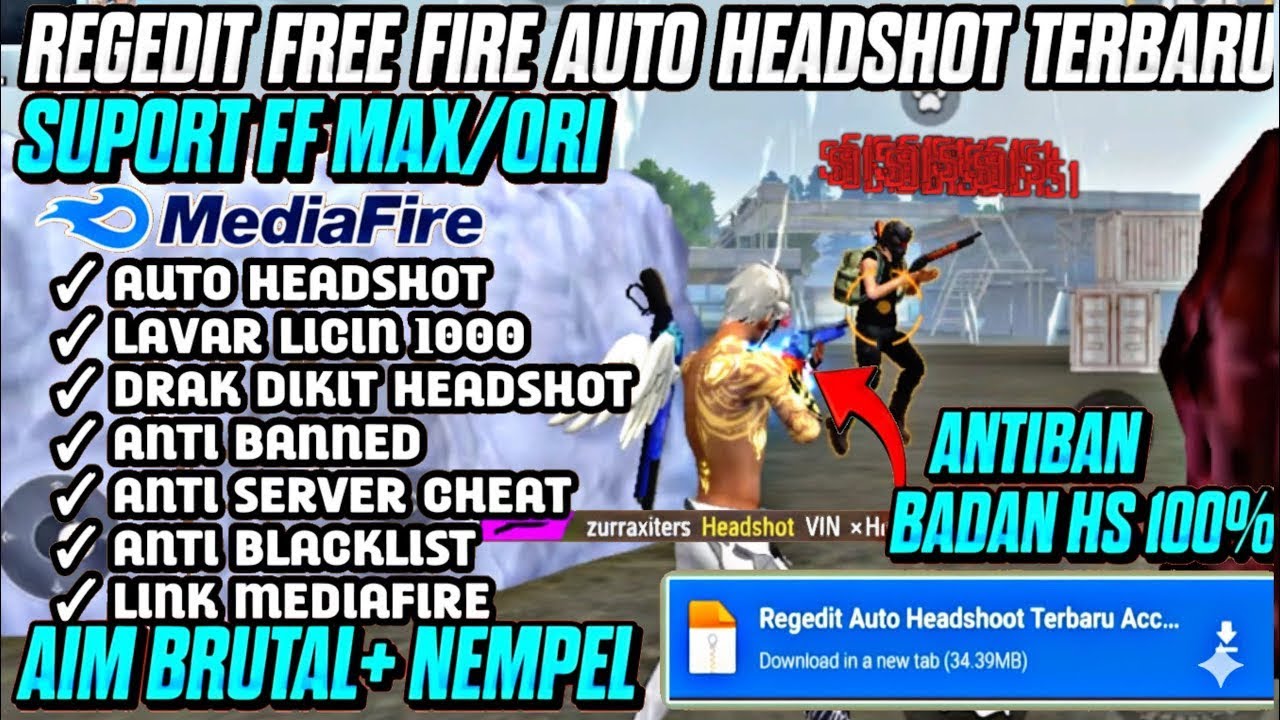 NEW UPDATE‼️AIMLOCK 99% NO DRAG HS PERMANEN WORK [FF BIASA & FF MAX LINK MEDIAFIRE NO PASSWORD