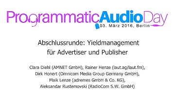 PAD2016 - Abschlussrunde: Yieldmanagement für Advertiser und Publisher