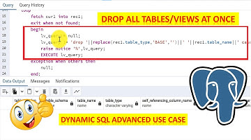 How To Drop All Tables/Views At Once In PostgreSQL || Dynamic SQL In PostgreSQL || Advanced Use Case
