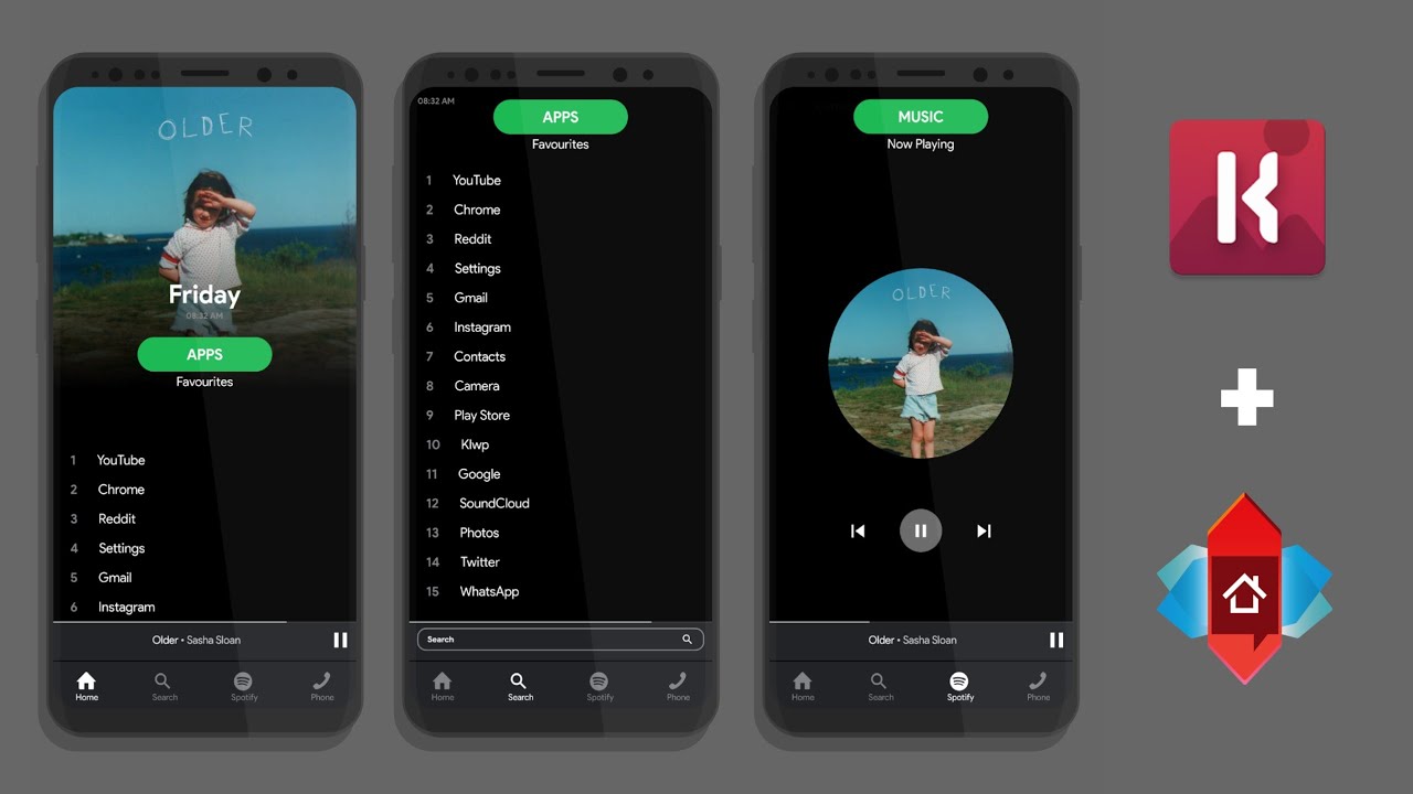 Spotify KLWP Setup feat Nova Launcher Prime 2019