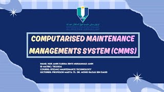 CMMS BTE2442 MAINTENANCE TECHNOLOGY 