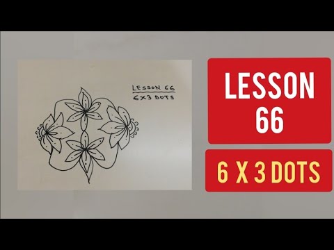 Lesson no. 66 (Learn how to make 6 x 3 dots) I RANGOLIMANIA700I KOLAM DESIGNS I subscribe IDiwali