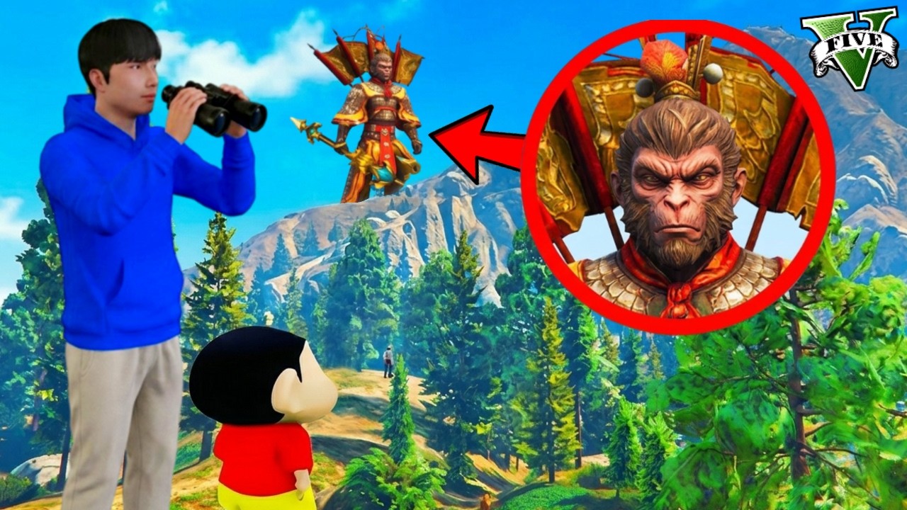 စွမ်းအားရှင်မျောက်မင်း စွန်းဝူခုန်းကို တောထဲမှာတွေ့ခဲ့တယ် | I found WUKONG the Monkey King in GTA V