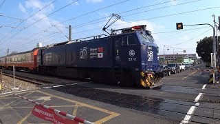 128次自強號與513次莒光號通過斗六國中平交道(台日友誼號)