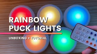 Cool LED Rainbow Puck Lights! (UNBOXING + TUTORIAL)
